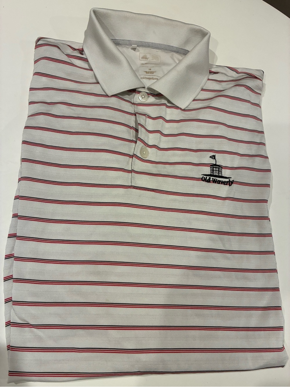 Adidas Climacool Old Waverly Golf PoloThin Red and Black Stripes